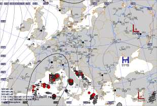 Blitzaktivitt ber Mittelmeer 11.11.04 13 Uhr MEZ